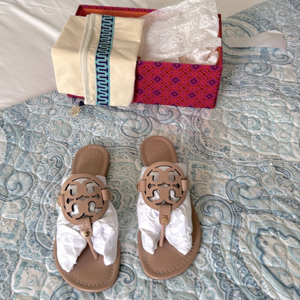 Tory Burch Miller Sandals box and dust bag included
